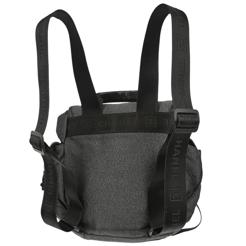 Chanel Black Silver Canvas Sport Line Backpack 126568 - Picture 2 of 10